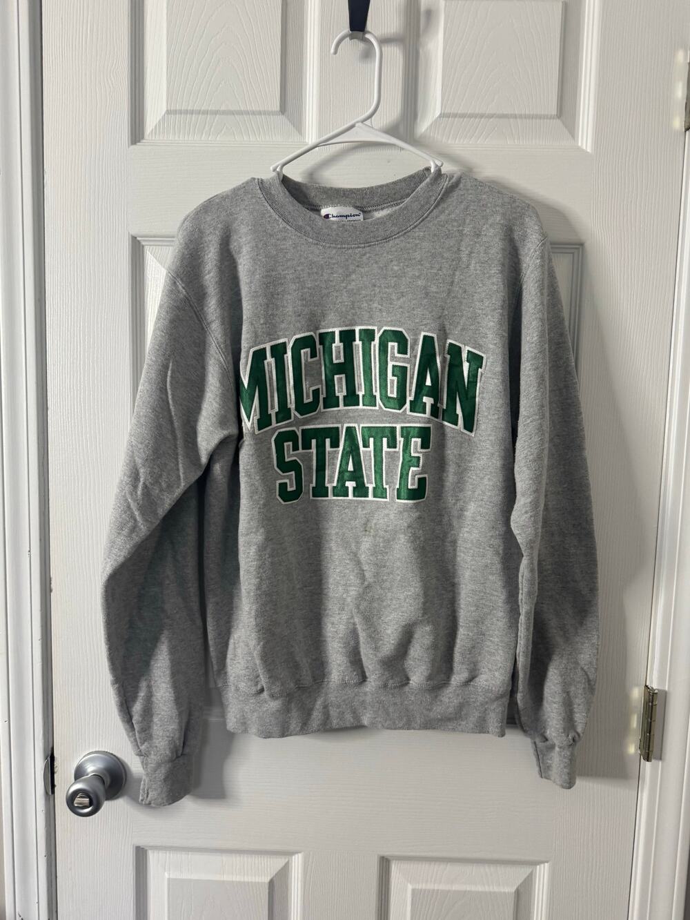 Vintage Champion Michigan State University Satin Letter Sweatshirt Sz: Small